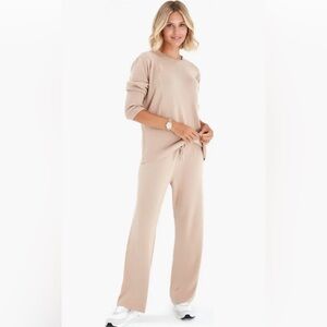 Accouchée Maternity Rib Side Zip Long Sleeve Top & Lounge Pant Set